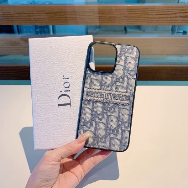 Dior embroidered fabric all-inclusive mobile phone case