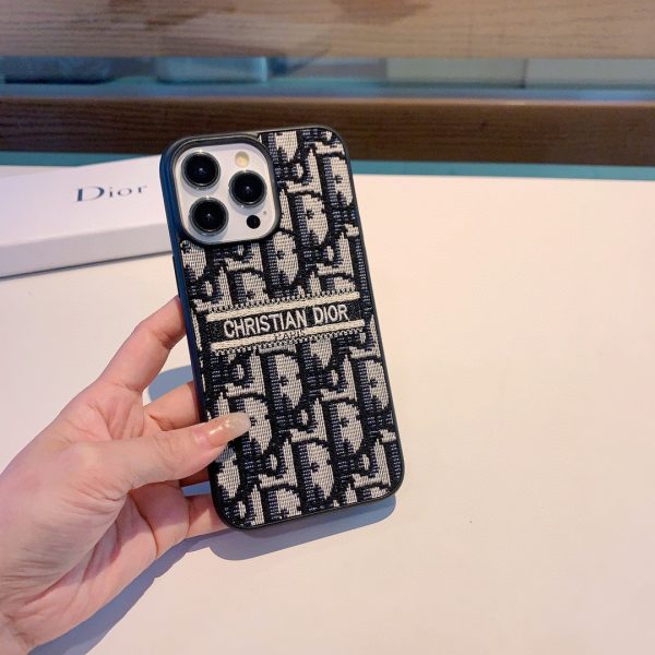Dior embroidered fabric all-inclusive mobile phone case B