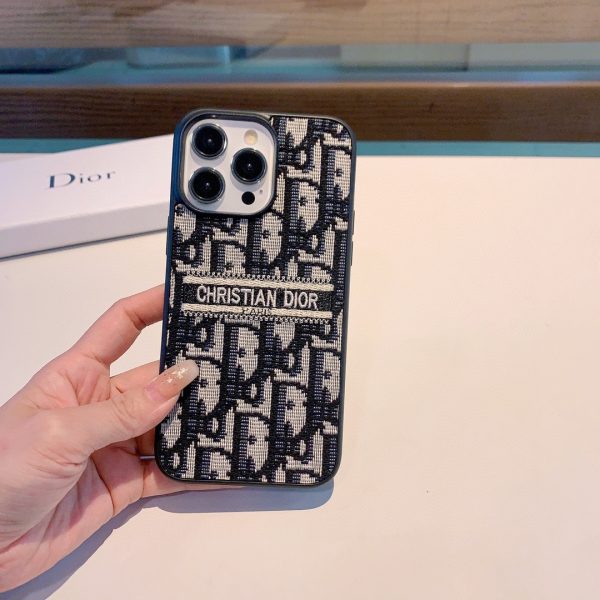 Dior embroidered fabric all-inclusive mobile phone case B - Image 8
