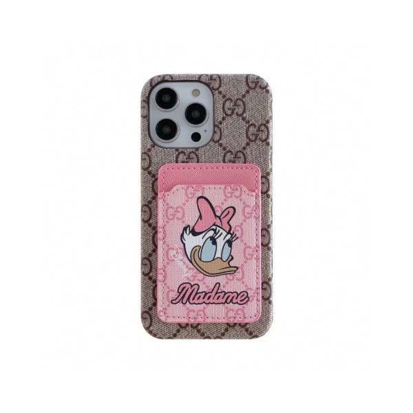Gucci Disney Donald Duck cartoon print card bag mobile phone case pc sticker card bag