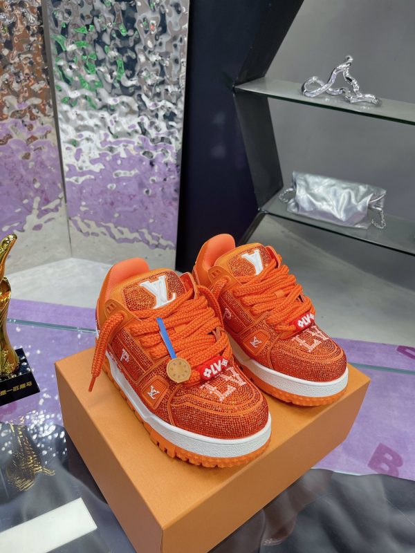 Louis Vuitton fat trainer couple full diamond limited bulingbuling orange