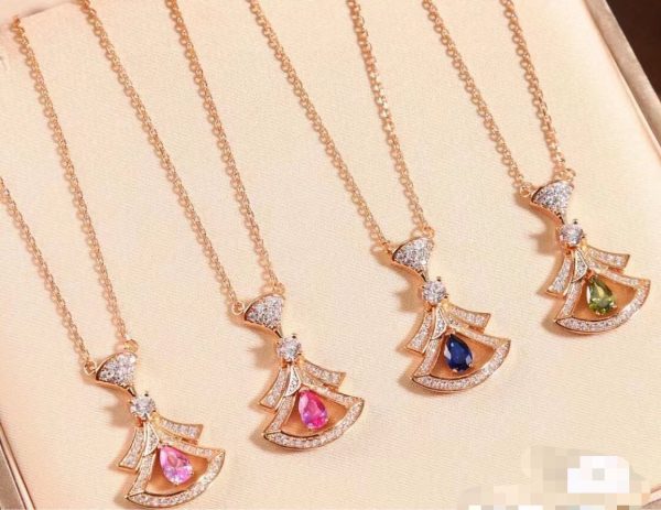 Bulgari Tanabata limited edition small fan long skirt necklace BV long skirt necklace super strong silver version - Image 2