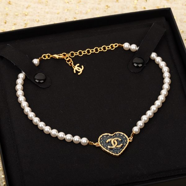 Chanel Denim love pearl choker necklace 24 spring summer latest - Image 2