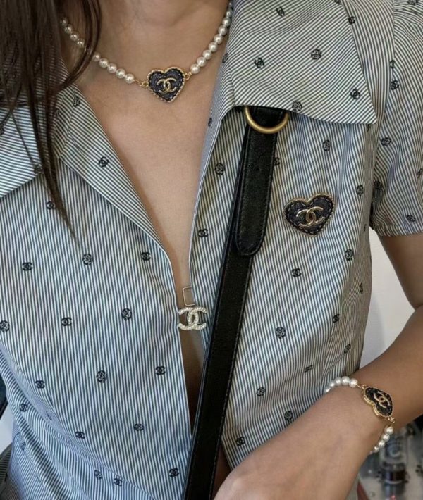 Chanel Denim love pearl choker necklace 24 spring summer latest - Image 5