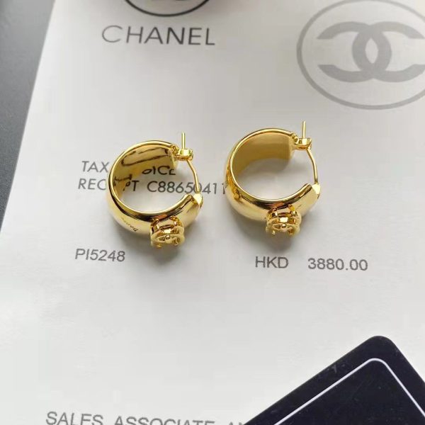 CHANEL letter hoop earrings - Image 5