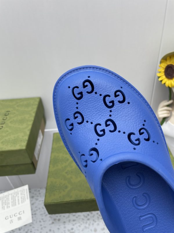 Gucci GG Slides Cave Slippers are versatile couple slippers blue - Image 8