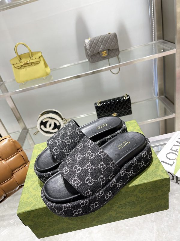 2024 Gucci High Edition latest limited edition platform slippers
