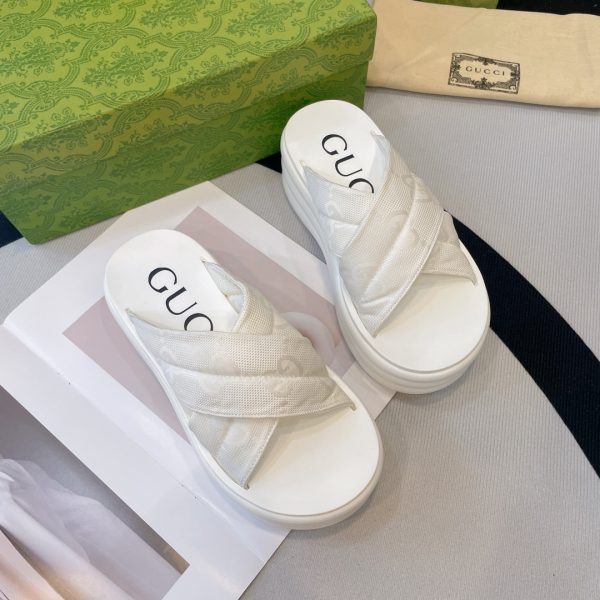 Gucci’s latest GG platform slippers White