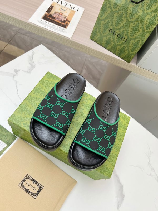 Gucci ice cream platform slippers green
