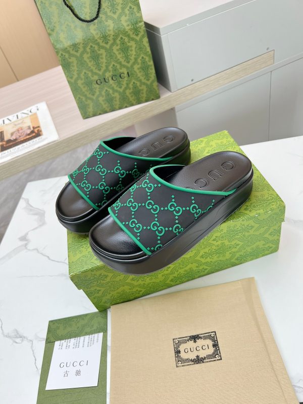 Gucci ice cream platform slippers green - Image 3
