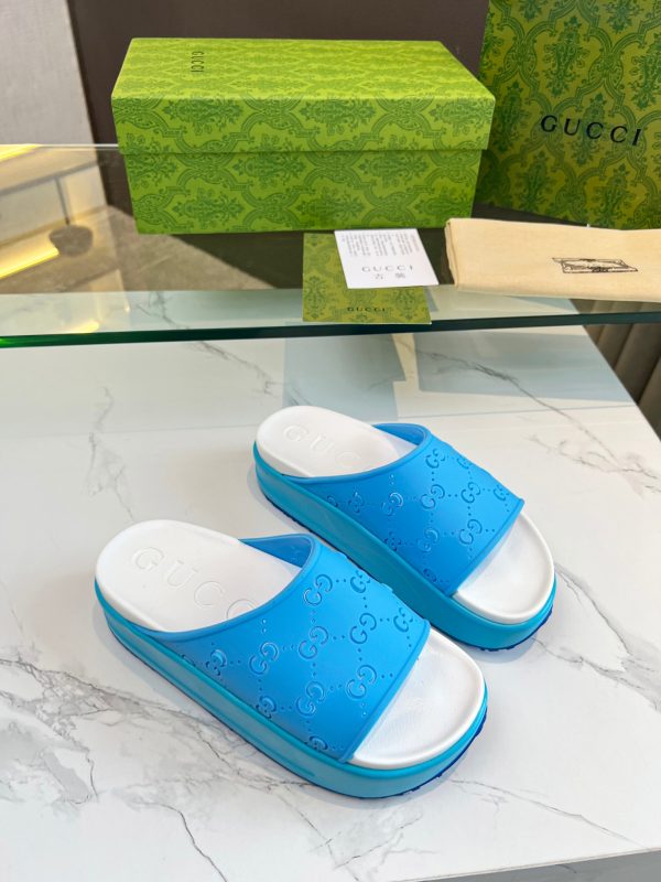 Gucci ice cream platform slippers blue