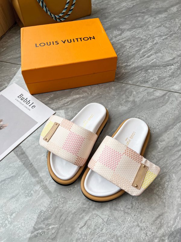 2024 Hit Embossed Logo Embossed Sandals This Pool Pillow Comfort Flat Slipper pink - Image 3