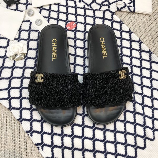 Chanel 2014 Spring/Summer Latest Counter Beaded Honey Slippers