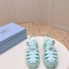 Prada is super hot for the latest spring/summer serrated Roman ultra-light platform sandals I