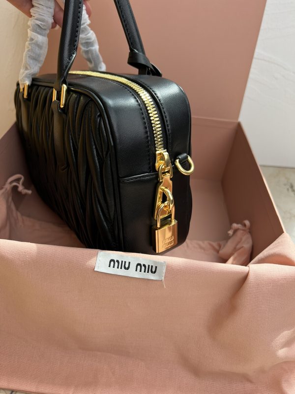 MiuMiu new too pretty bowling handbag black 5BB124 - Image 3