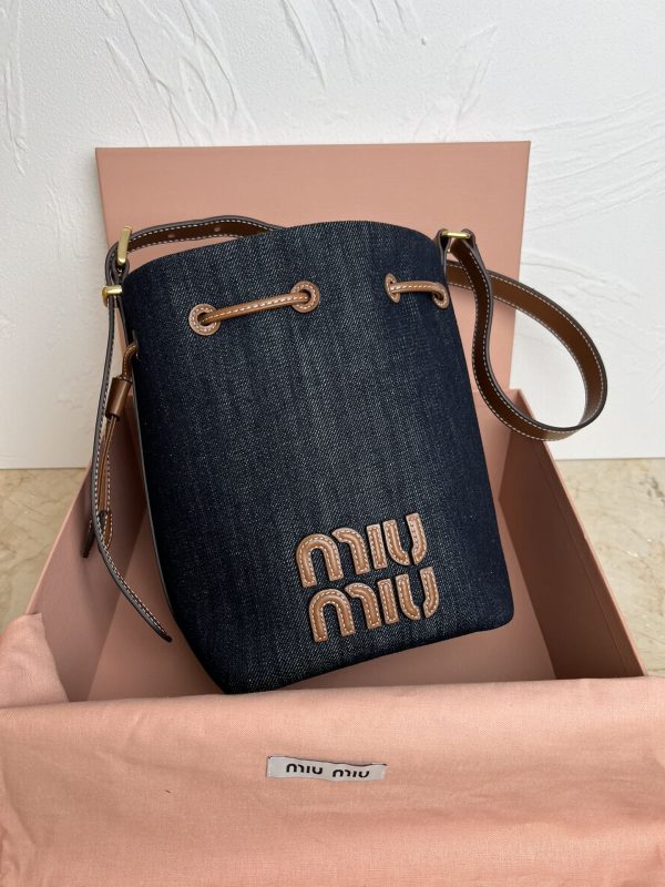 MiuMiu new denim bucket bag black 5BE090
