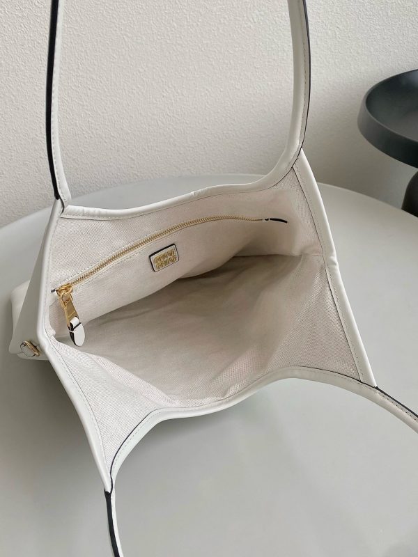 MiuMiu new hobo tote underarm bag autumn and winter series white B 5BG231 - Image 7