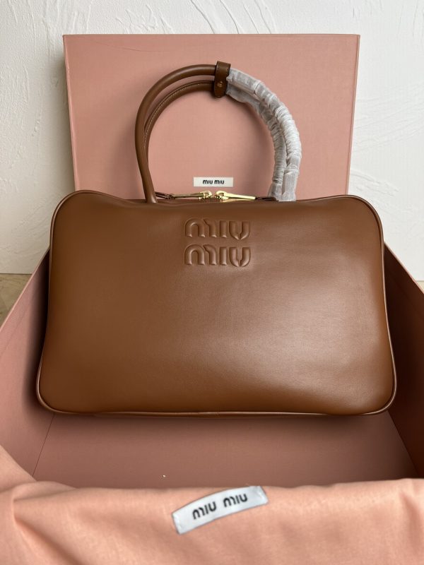 Miumiu New Upgrade Long Handle Briefcase Brown 5BB117