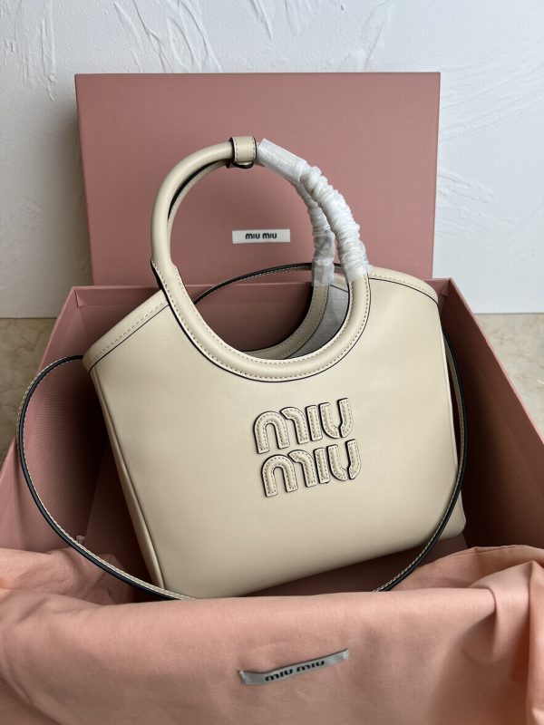 Miumiu launches new IVY basket handbag white M-288
