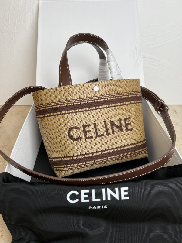 New products launched Celine new fabric series handbag woven coffee color 116992