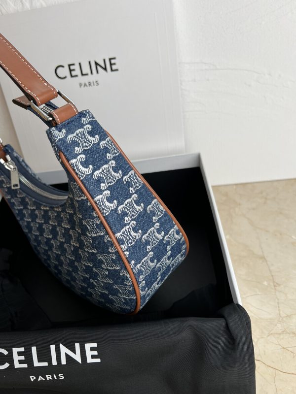 CELIN-E new series AVA TRIOMPHE denim and cow leather handbag - Image 3