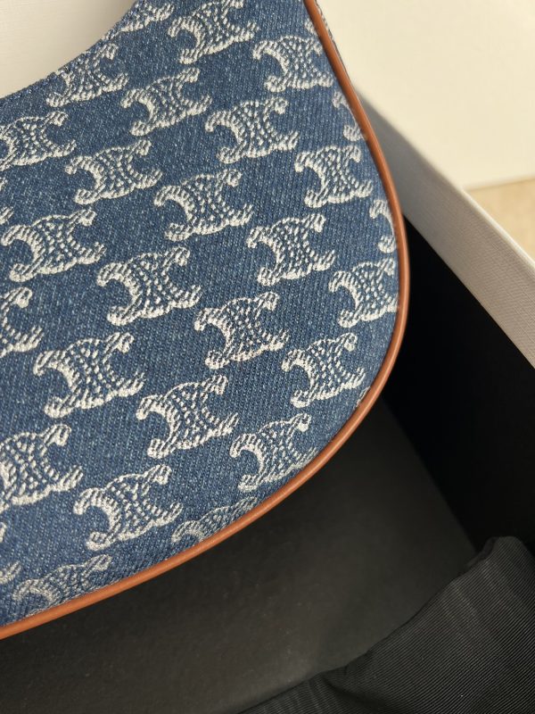 CELIN-E new series AVA TRIOMPHE denim and cow leather handbag - Image 4