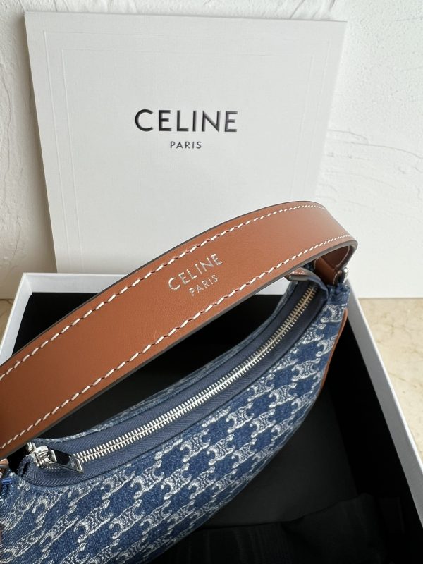 CELIN-E new series AVA TRIOMPHE denim and cow leather handbag - Image 7