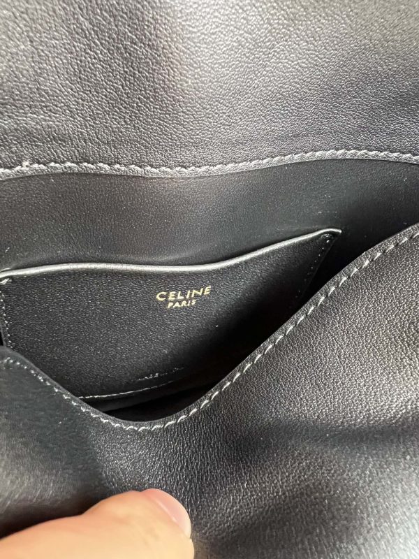 CELIN_E TRIOMPHE MINI BUCKET BAG IN LEATHER BLACK - Image 7