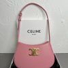 CELINE 2024 New TILLY Medium Shiny Calfskin Handbag pink