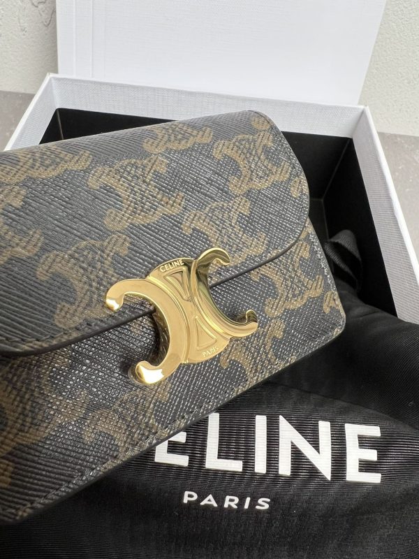 CELINE's latest TRIOMPHE cowhide flap card holder