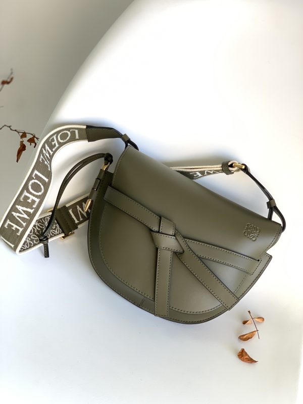 Loewe new Gate embroidered woven wide shoulder strap saddle bag B