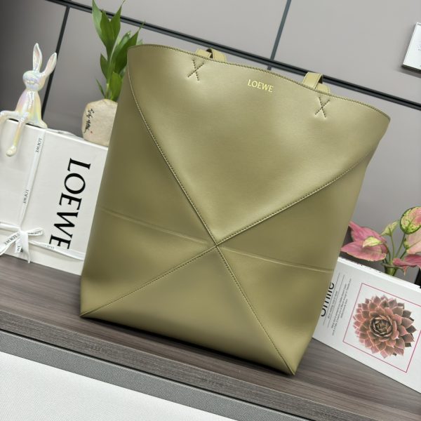 Loewe Large Puzzle Fold Bag in Shiny Calfskin