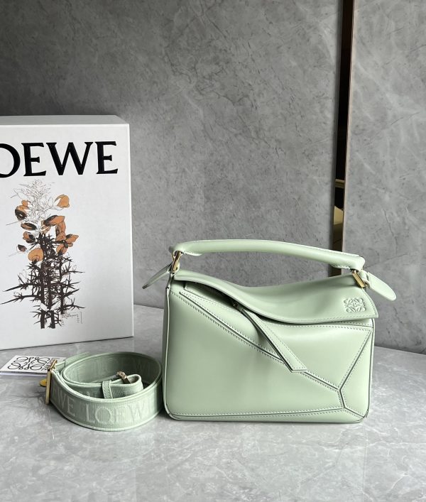 Loewe puzzle satin leather Anagram embroidered shoulder strap A