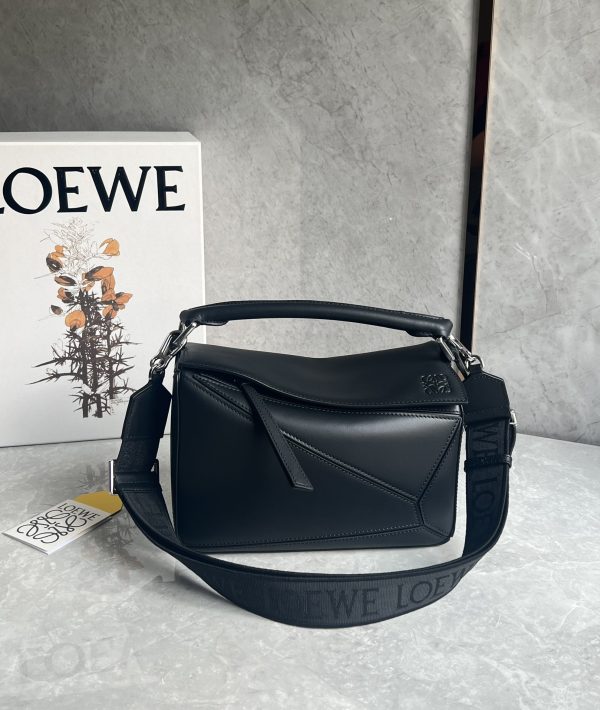 Loewe puzzle satin leather Anagram embroidered shoulder strap C