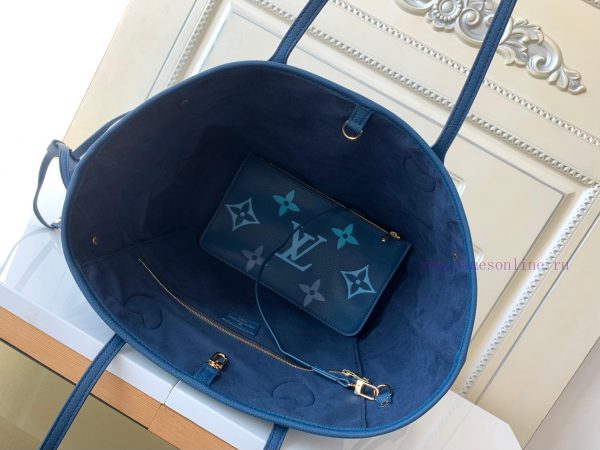 The M46516 yellow 46514 blueprint Neverfull medium-sized handbag is made of Monogram Emprein 7qvpuch6 - Image 9
