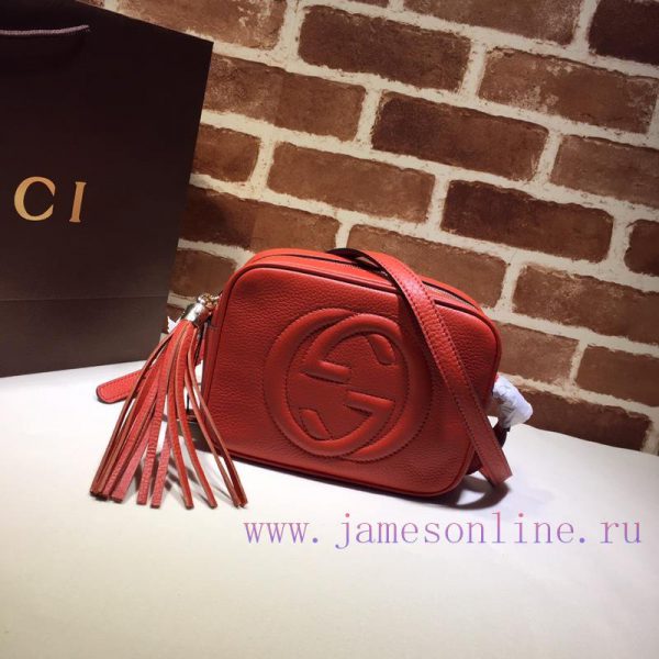 Gucci ~Quality, goods, actual item, model number 308364, orange red size, width 21x height 1 8q60zl3v