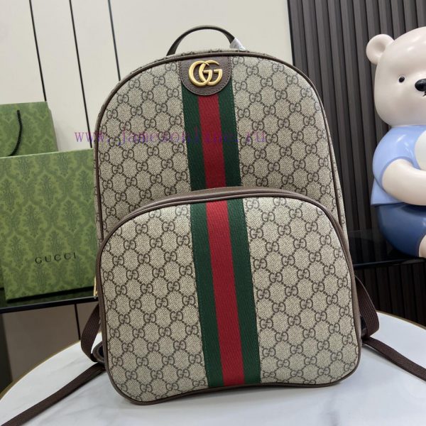 Gucci The new Ophidia GG backpack with striped webbing and double G accessories is an exclus qckwyop9