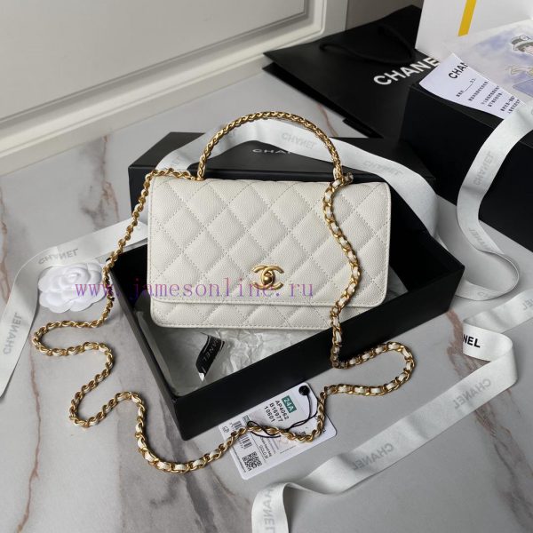 Chanel Bag  Chanel ? 24A Woc Handle A4062 Particle Leather with Metal Braided Handle Design, gnlyxmlz