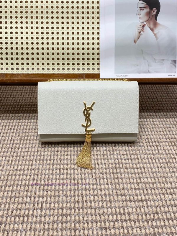 YSL Saint Laurent imported new ball patterned cowhide tassel small bag tassel, original copp 5wc6flbu