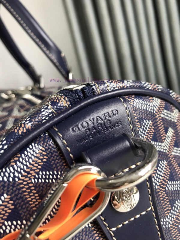 ? The Boston45 travel bag is made of Goyardine cotton linen canvas and Servon calf leather vru7gvxo - Image 7