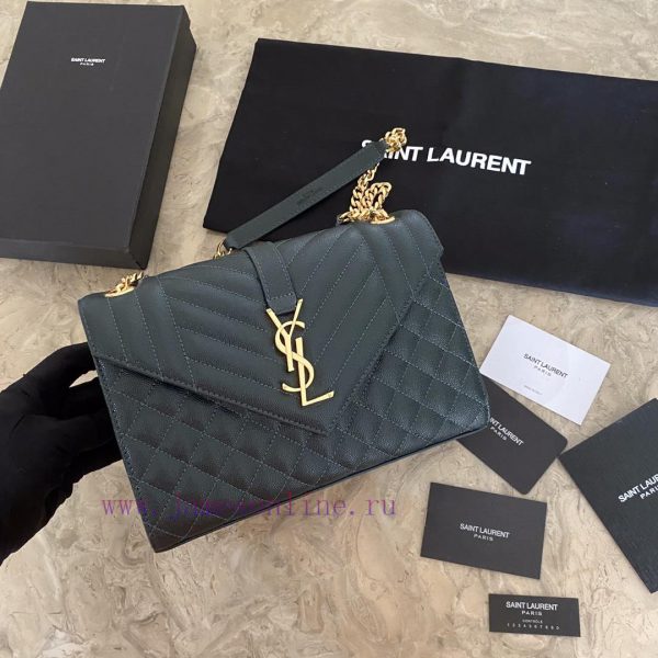 Dark green YSL Saint Laurent new classic diamond patterned messenger bag, flip bag, paired w zzad4ek1