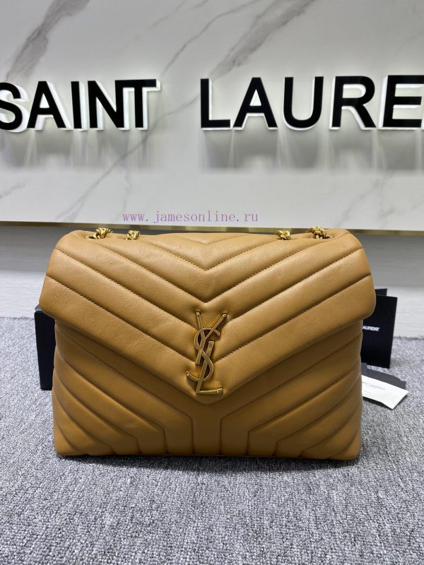 Caramel colorYSL large long envelope shoulder bag with classic and soft design, front flip b vw14n70f