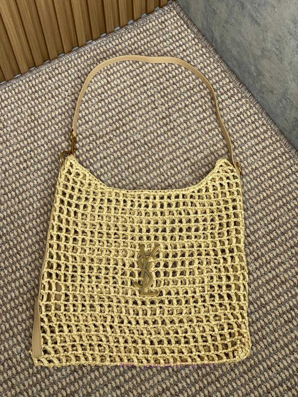 2024 YSL Early Spring New Lafite Grass Weaved Shoulder Backpack The newly launched Oxalis sh fc8wl2sx
