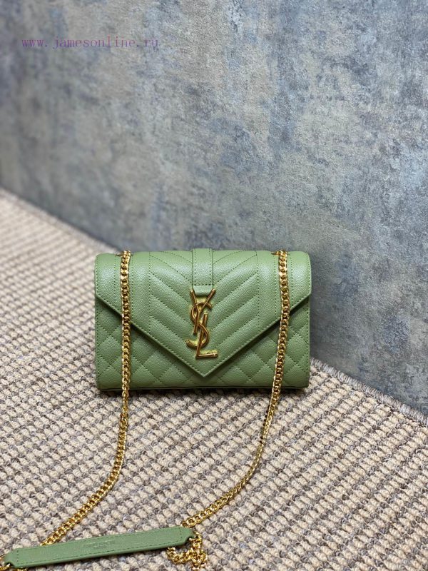 Ysl's new genuine leather ball patterned small envelope bag is carefully made of quilted tex o133my44