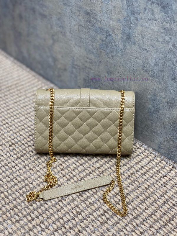 Ysl's new genuine leather ball patterned small envelope bag is carefully made of quilted tex iliosl7y - Image 3