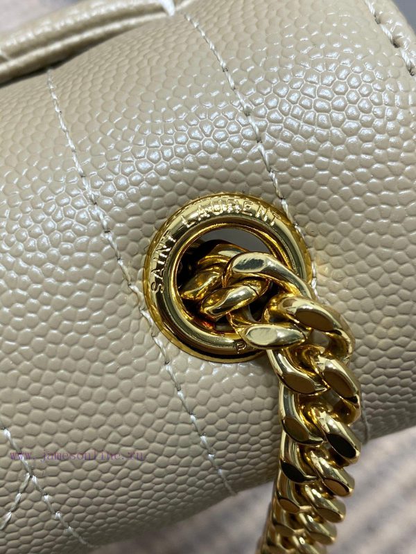 Ysl's new genuine leather ball patterned small envelope bag is carefully made of quilted tex iliosl7y - Image 8