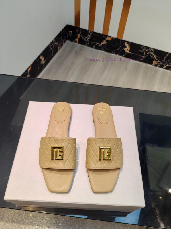 Out, Balmain 2024 Spring/Summer Fashion Flat SlippersBrand Balmain ??????? by French fashiontt224zfp