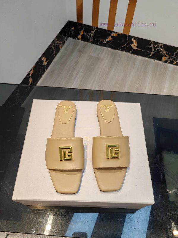 Out, Balmain 2024 Spring/Summer Fashion Flat SlippersBrand Balmain ??????? by French fashionycoa3ac7