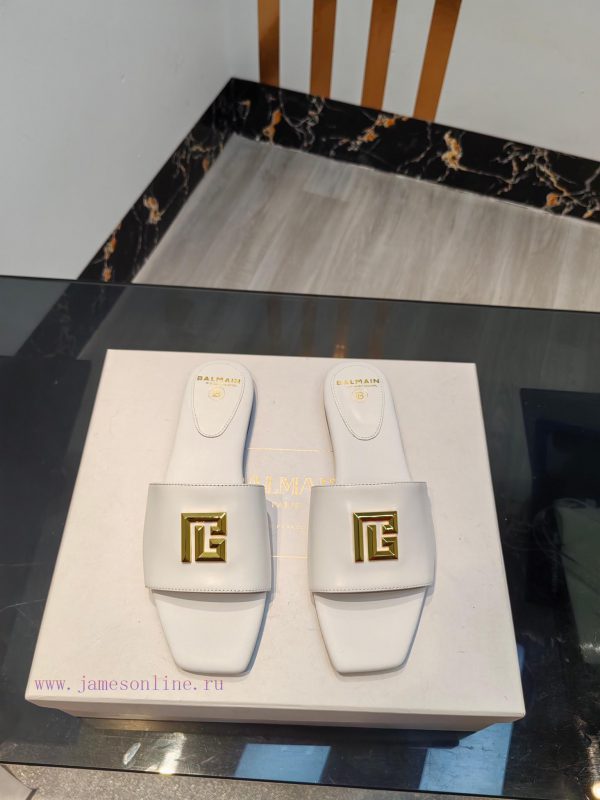Out, Balmain 2024 Spring/Summer Fashion Flat SlippersBrand Balmain ??????? by French fashiona5m5d1iw - Image 2