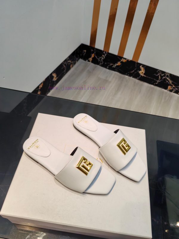 Out, Balmain 2024 Spring/Summer Fashion Flat SlippersBrand Balmain ??????? by French fashiona5m5d1iw - Image 3